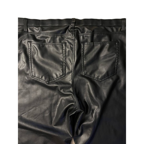 Abercrombie & Fitch‎ Black Curve Love Vegan Leather 90s Straight Pant Size 22S - Picture 15 of 15